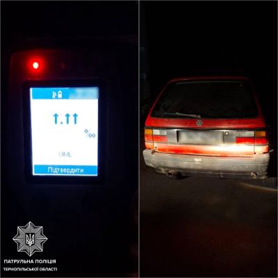 У Тернополі під час комендантської години затримали п’яного водія без прав