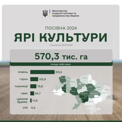 В Україні вже засіяли понад 550 тис. га зернових: Тернопільщина серед лідерів