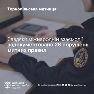 Завдяки міжнародній взаємодії тернопільські митники задокументували 28 порушень митних правил
