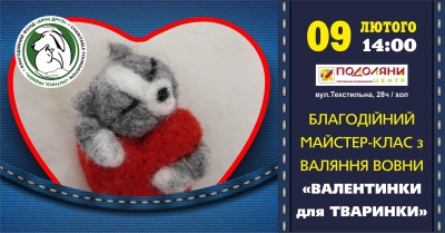 Щоби допомогти безпритульним тваринам, тернополяни валятимуть іграшки з вовни