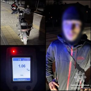У центрі Тернополя виявили нетверезого кермувальника двоколісного транспорту