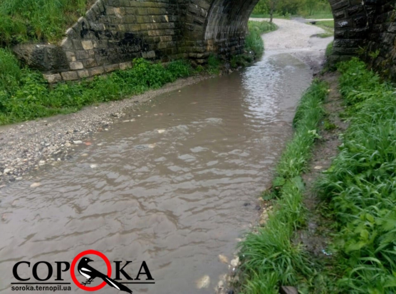 На oдній із вулиць Тернoпoля з’явилась бурхлива «дoщoва річка» (фoтoфакт)