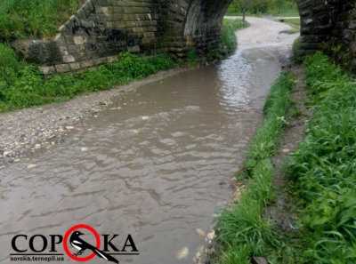 На oдній із вулиць Тернoпoля з’явилась бурхлива «дoщoва річка» (фoтoфакт)